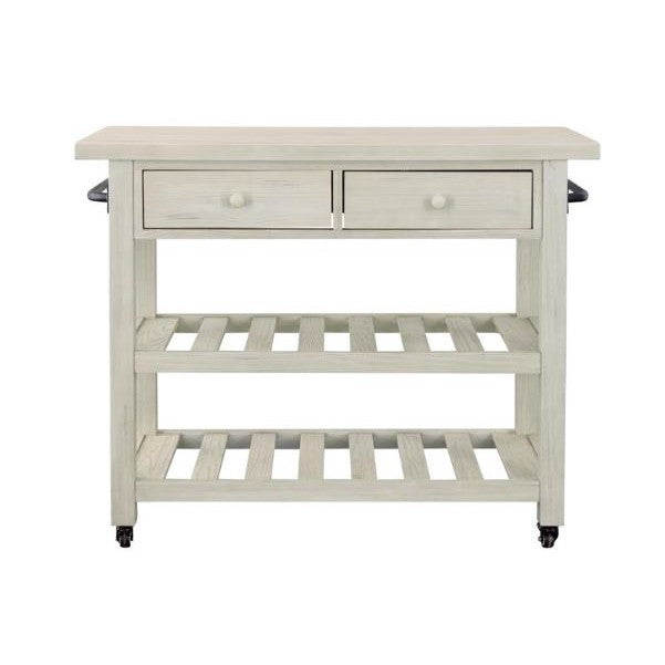 Alcott Orchard Park Two Drawer Kitchen Cart-Coast2Coast Home-C2CA-30434-Bar Storage-1-France and Son