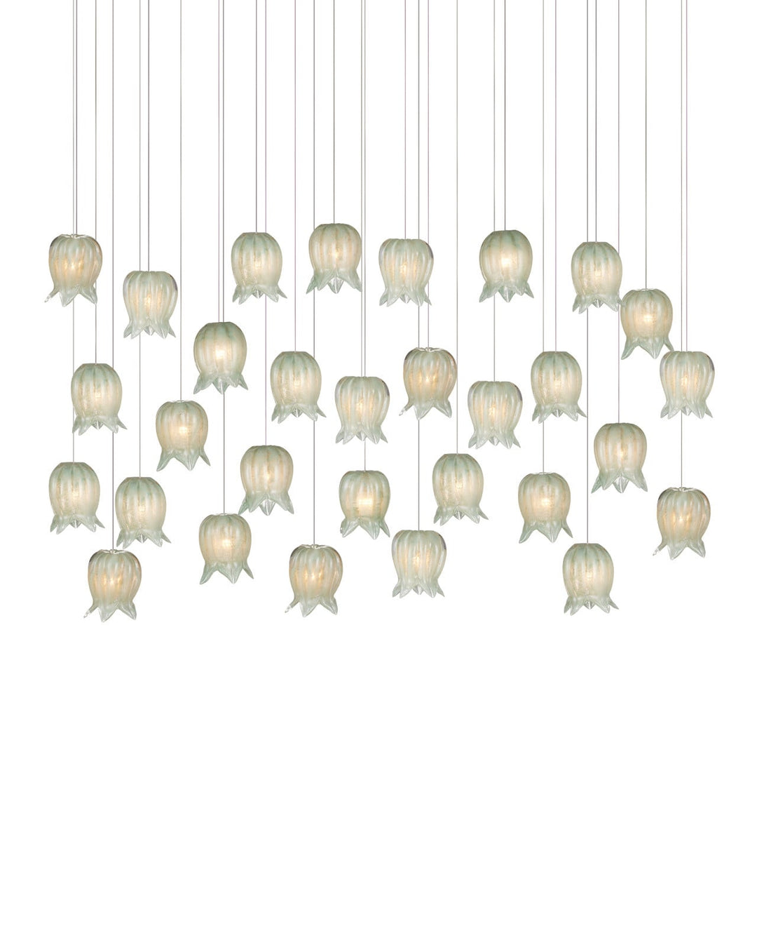 Pendants:Multi Polpo Green 30-Light Linear Multi-Drop Pendant