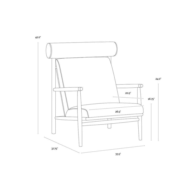 Biko Lounge Chair - Sahara Camel Leather