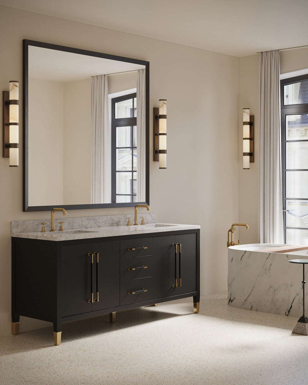 Vanities Verona 72" Black Vanity with Rectangular Undermount Sink