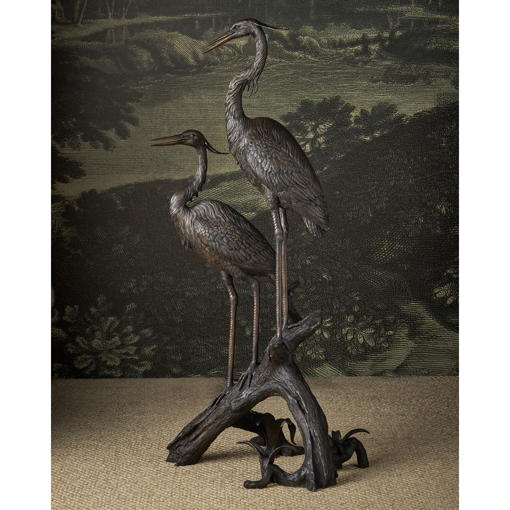 Herons on Branch Bronze