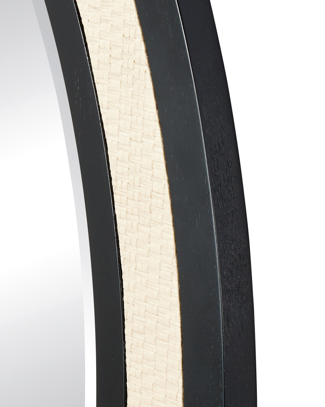 Deanna Ivory Raffia Oval Mirror