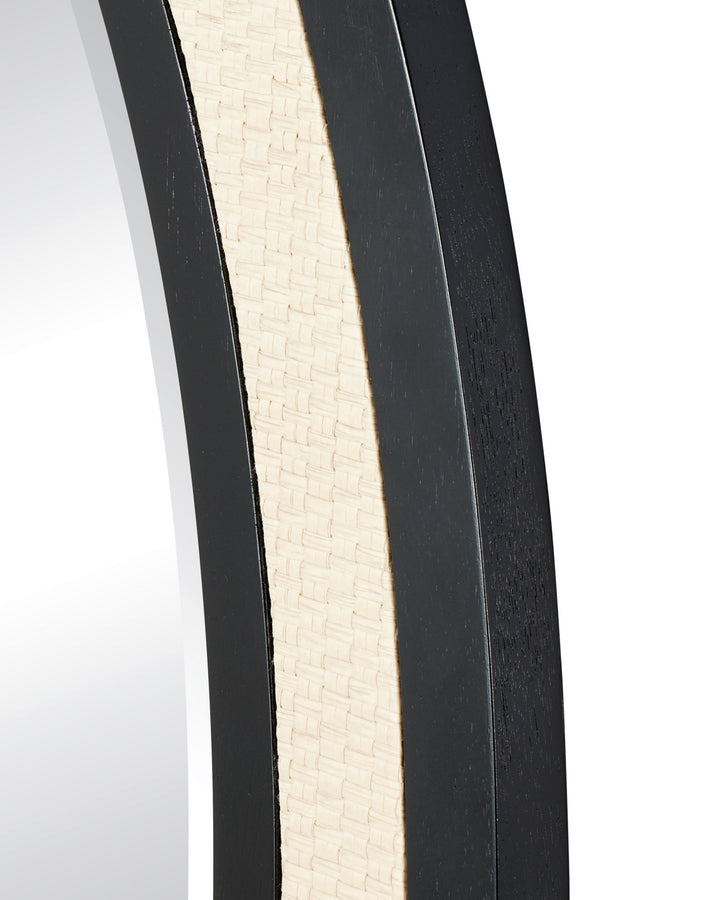 Deanna Ivory Raffia Oval Mirror