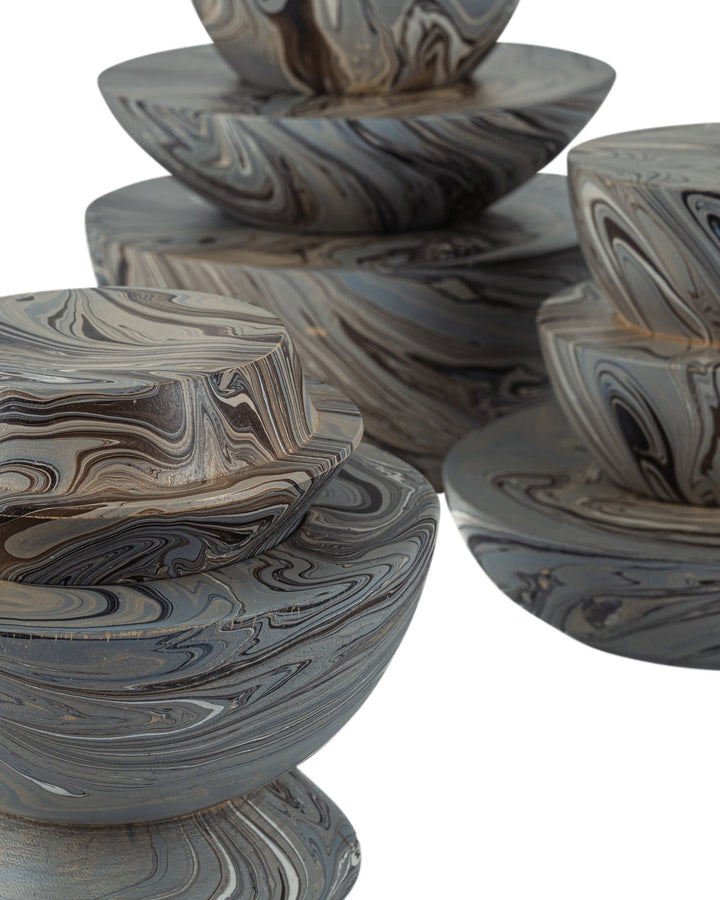 Boxes Marbleized Stacking Box Set of 3