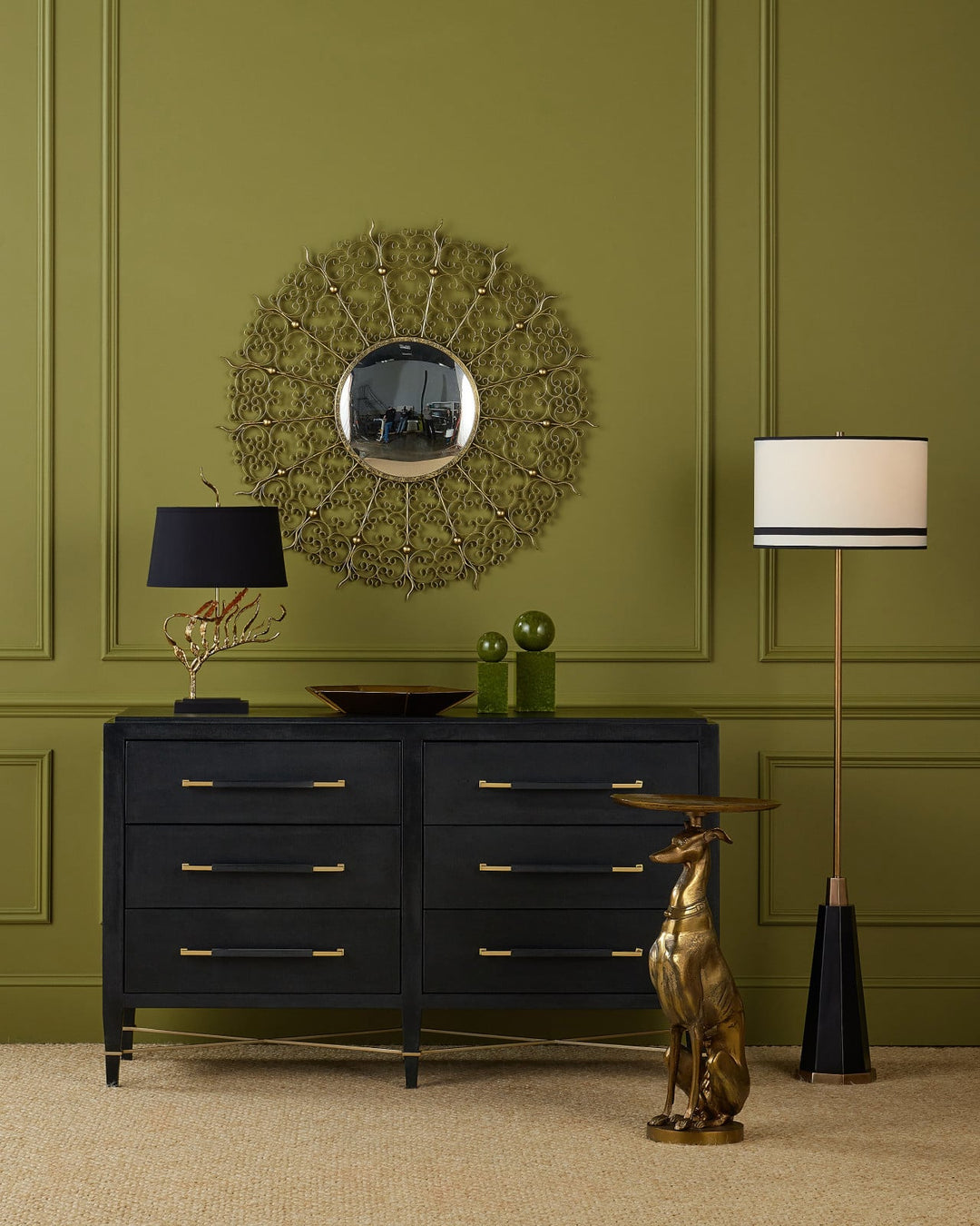 Dressers & Chests Verona Black Six-Drawer Chest
