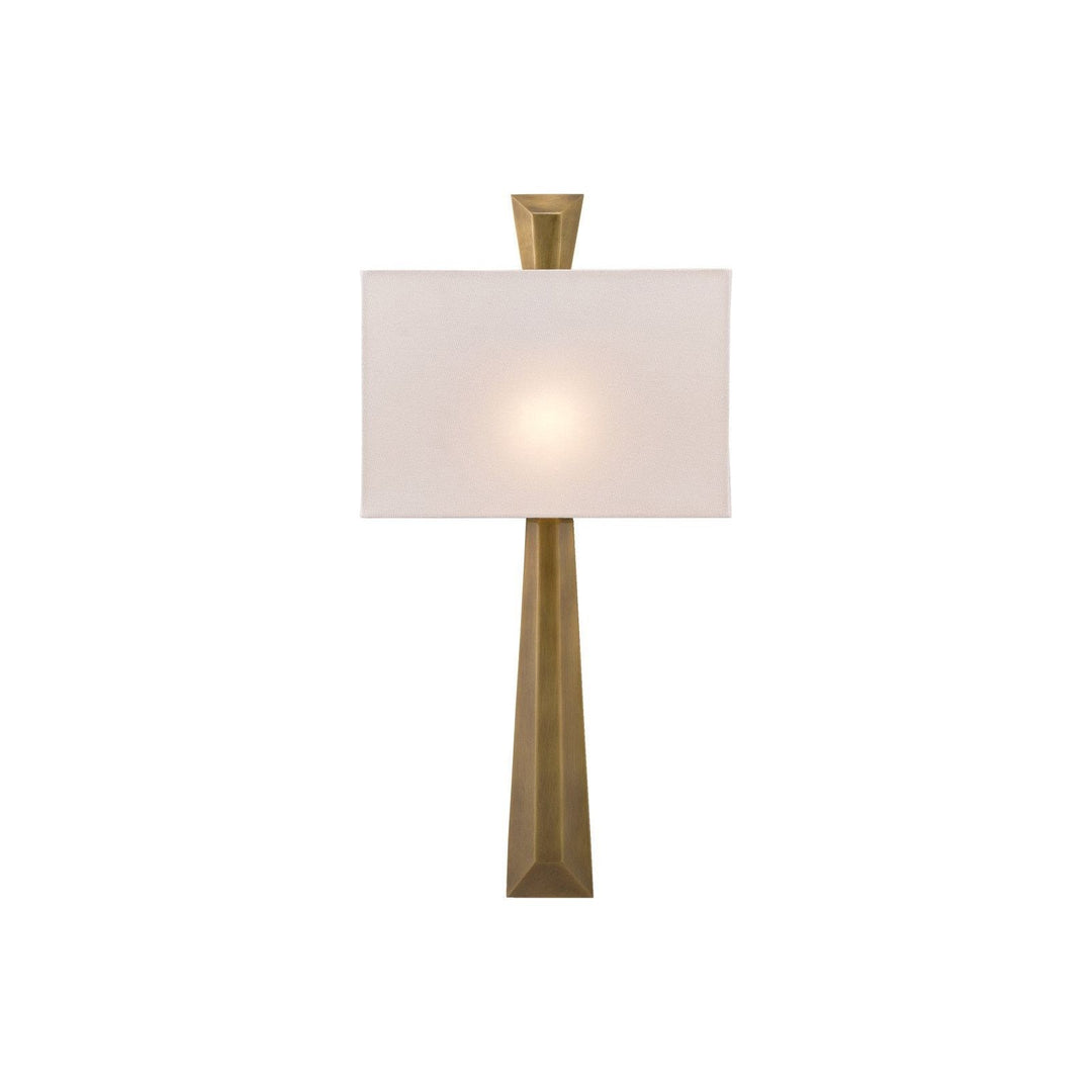 Arno Brass Wall Sconce, White Shade