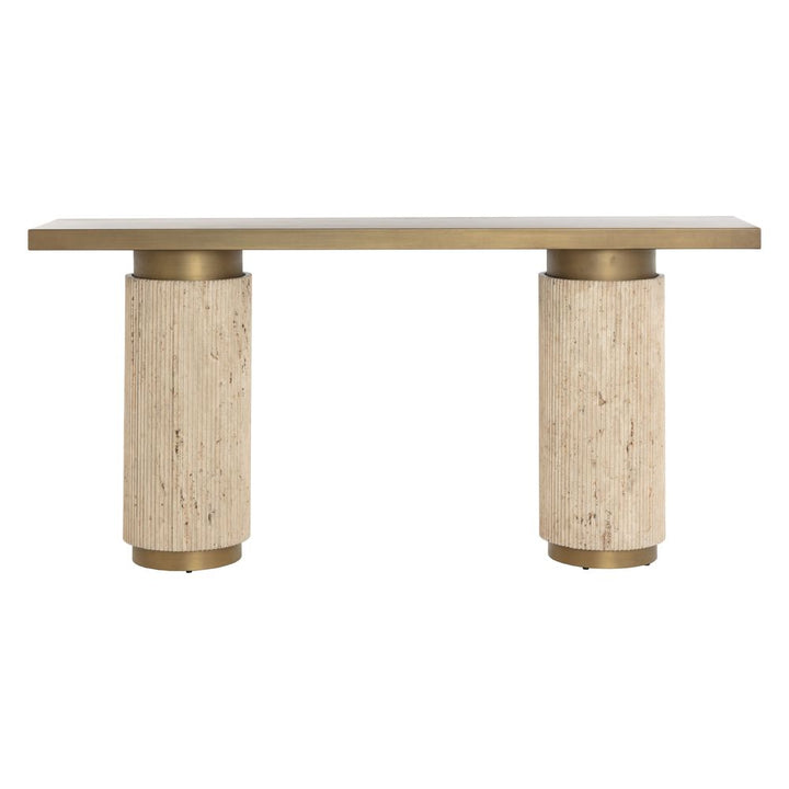 Ashva Travertine Console Table