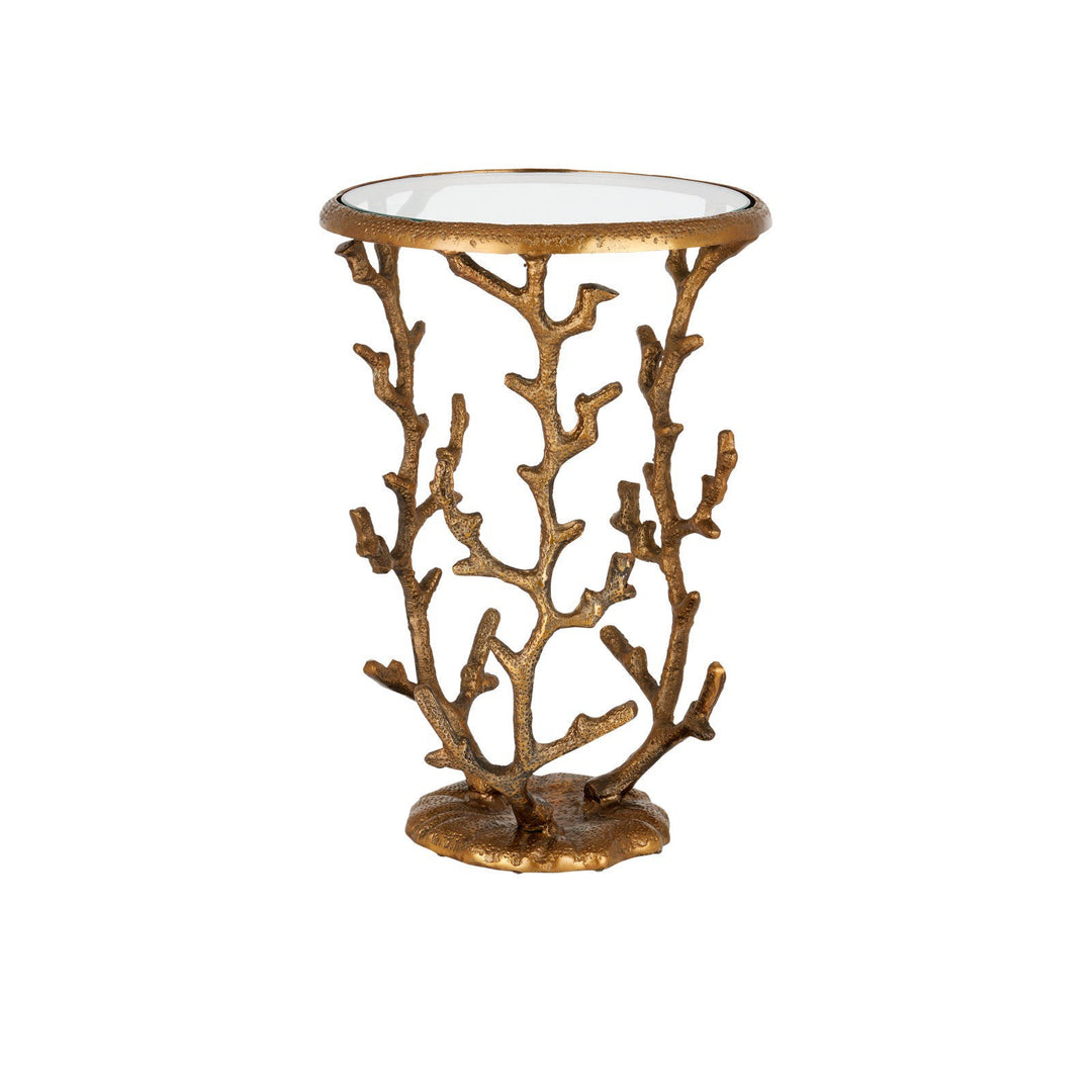 Coral Brass Accent Table