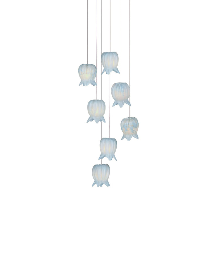 Pendants:Multi Polpo Blue 7-Light Round Multi-Drop Pendant