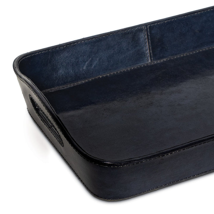 Derby Parlor Leather Tray-Regina Andrew Design-RAD-20-1505BLK-TraysBlack-5-France and Son