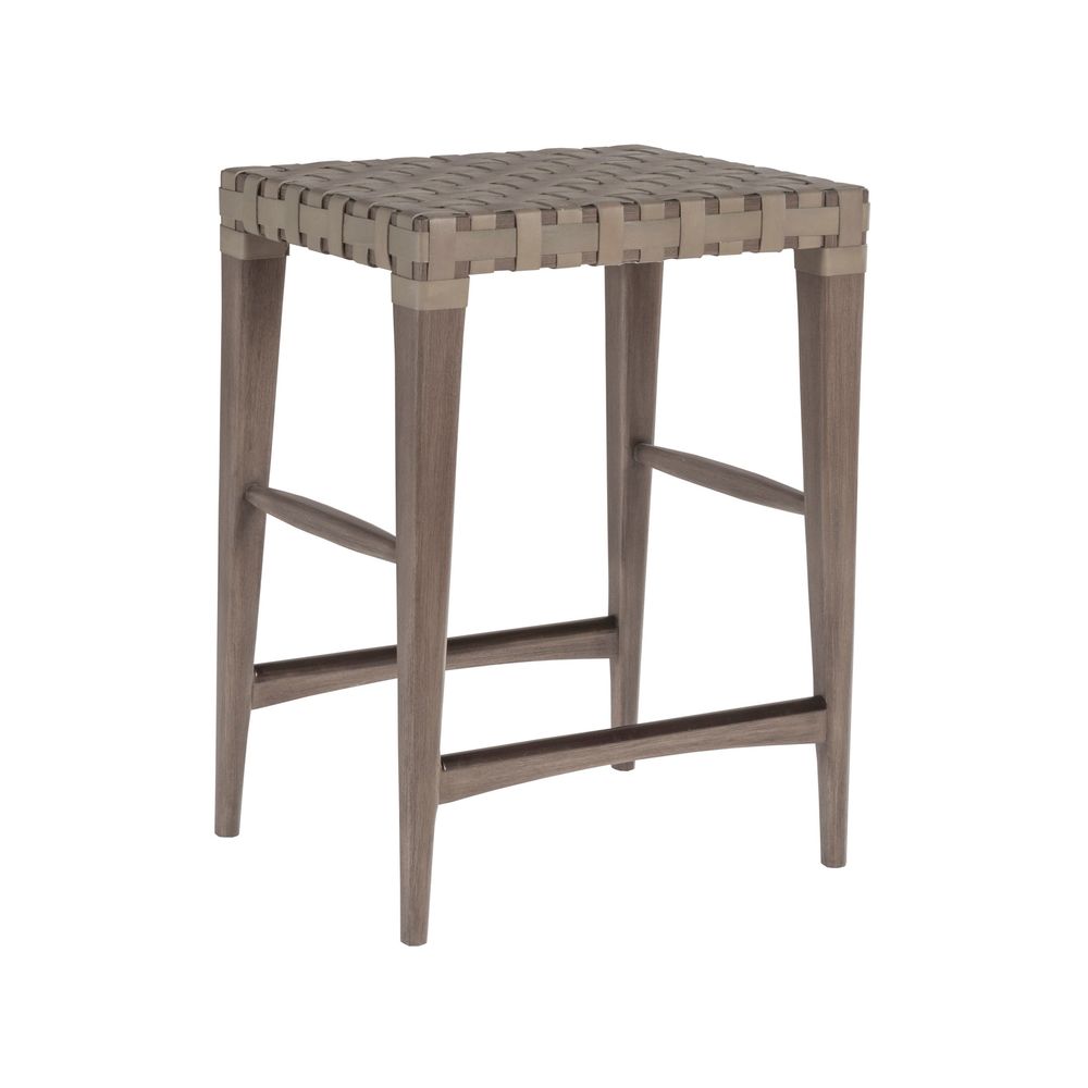 Bar & Counter Stools Milo Leather Backless Counter Stool - Grigio