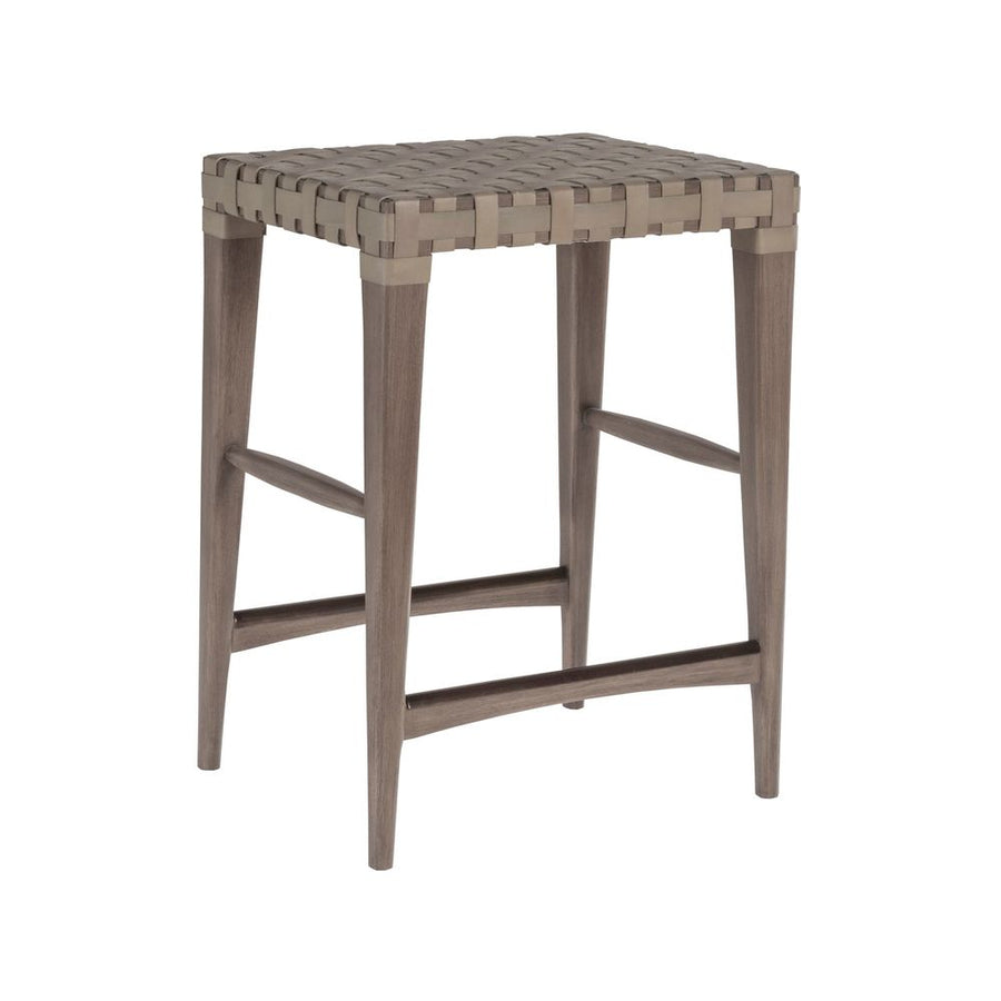 Bar & Counter Stools Milo Leather Backless Counter Stool - Grigio