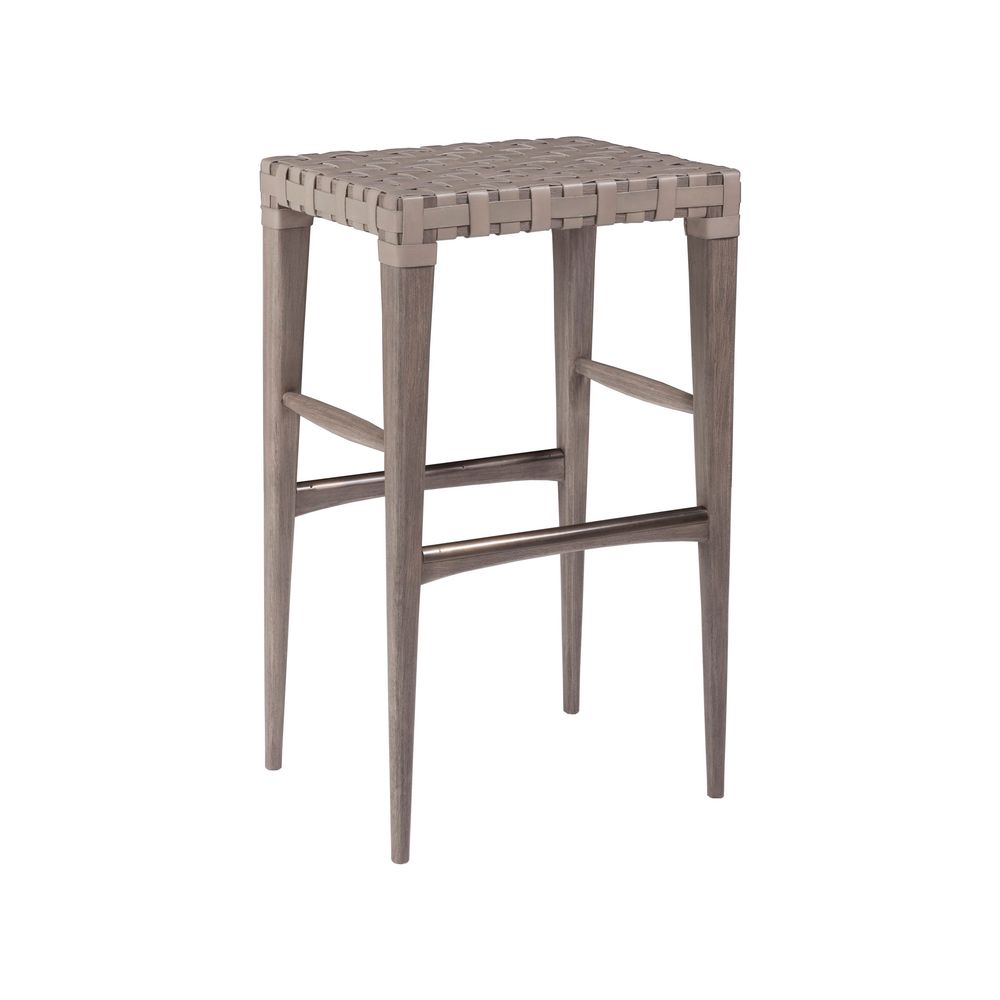 Bar & Counter Stools Milo Leather Backless Bar Stool - Grigio