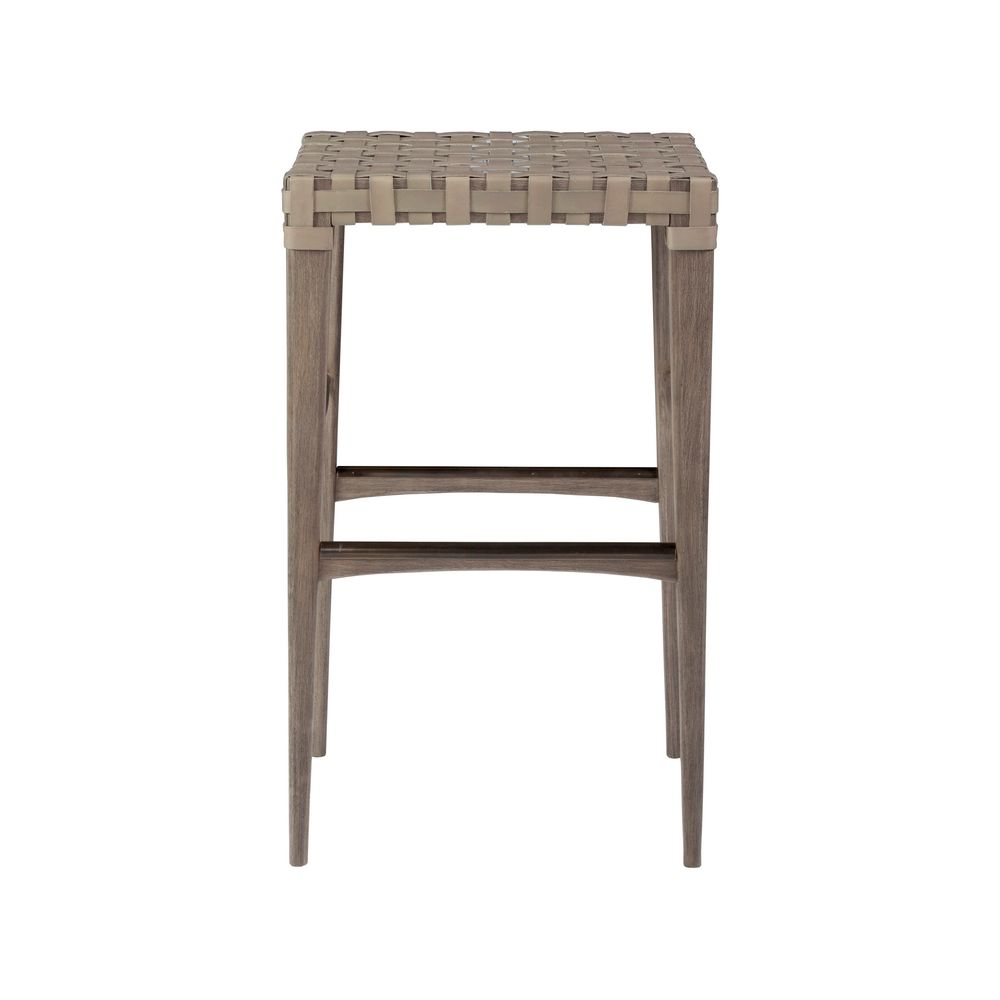 Bar & Counter Stools Milo Leather Backless Bar Stool - Grigio