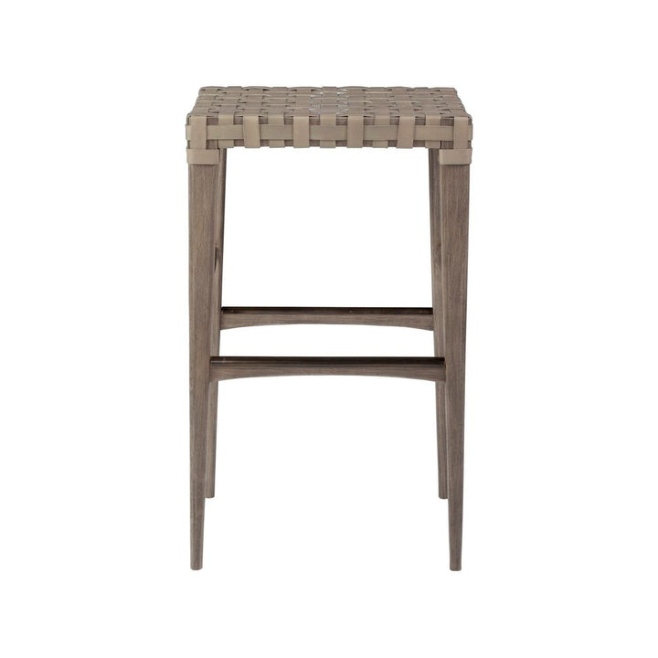 Bar & Counter Stools Milo Leather Backless Bar Stool - Grigio