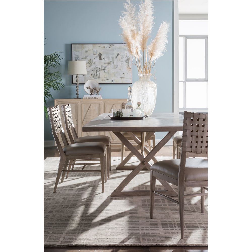 Dining Chairs Milo Leather Side Chair - Grigio