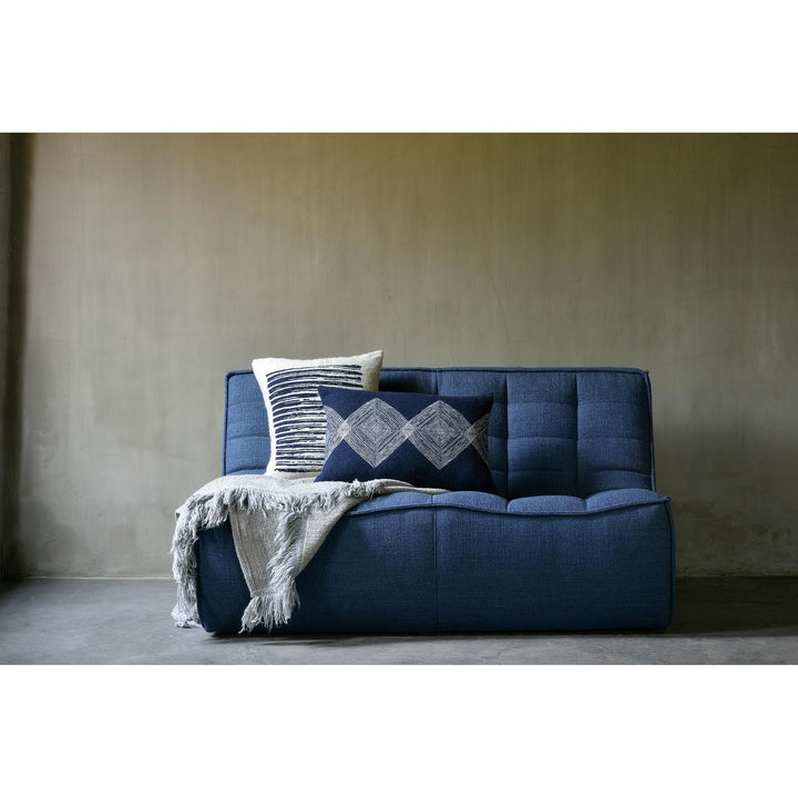 Linear Diamonds Cushion - Blue