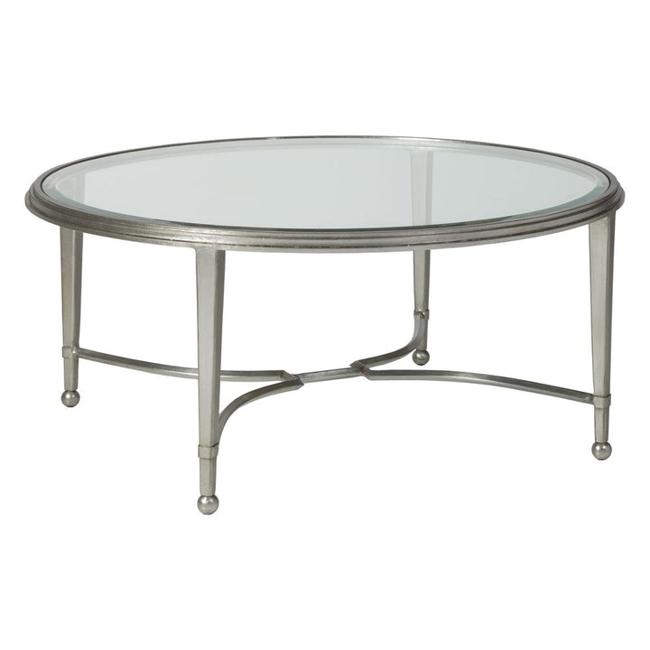 Coffee Tables Sangiovese Round Cocktail Table - Silver Leaf