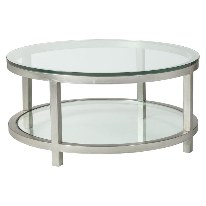 Coffee Tables Per Se Round Cocktail Table - Silver Leaf