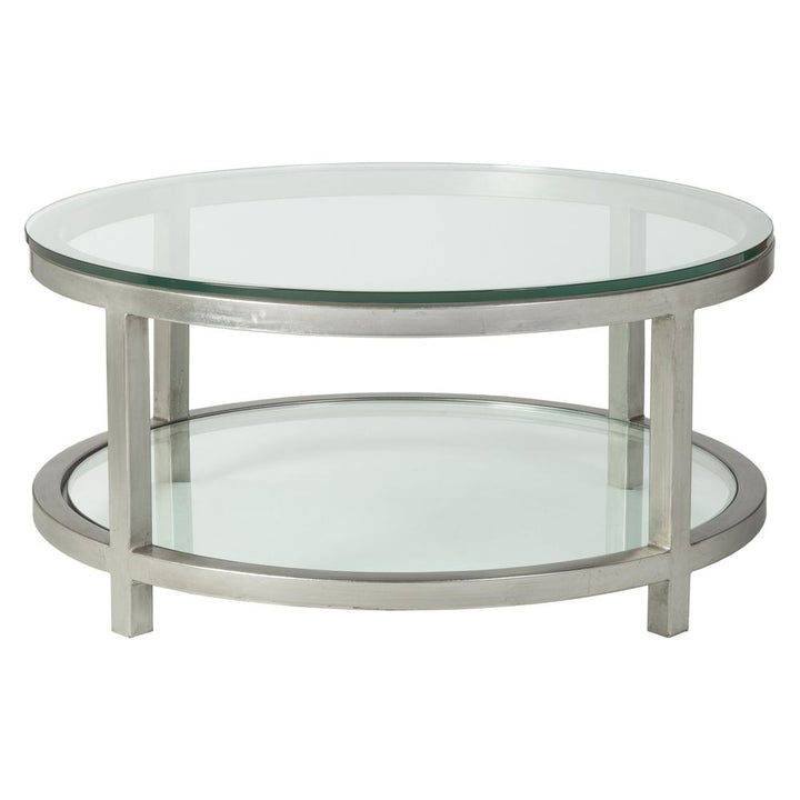 Coffee Tables Per Se Round Cocktail Table - Silver Leaf