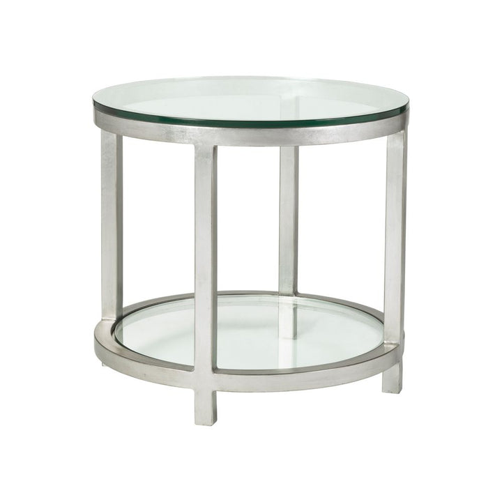 Side Tables Per Se Round End Table - Silver Leaf