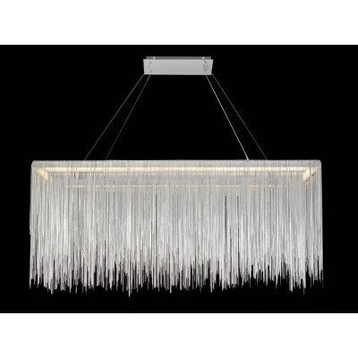 Fountain Ave. Collection Chrome Jewelry Rectangle Hanging Fixture Silver LED