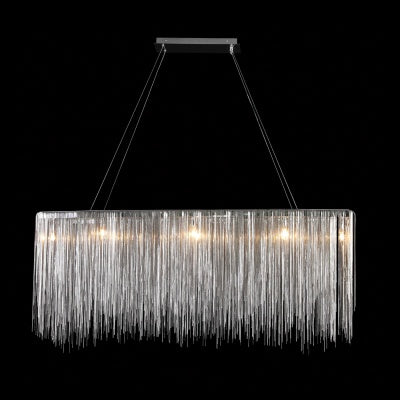 Fountain Ave. Collection Chrome Jewelry Rectangle Hanging Fixture Silver LED