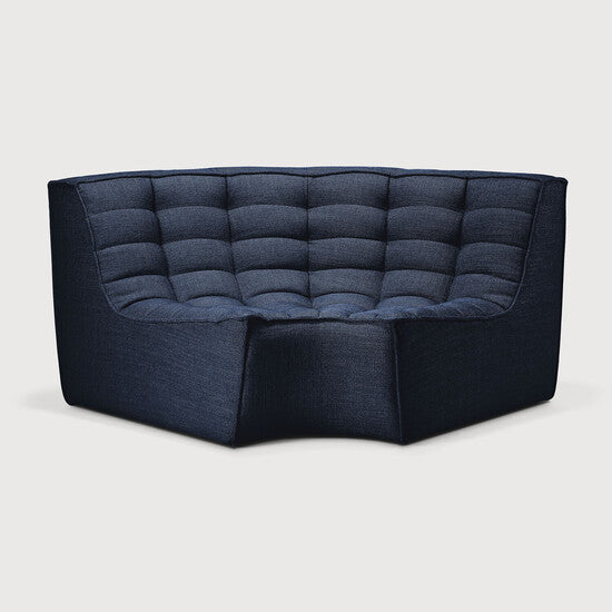 N701 Modular Sofa - Graphite - upholstery with recycled cotton, 90° round corner view