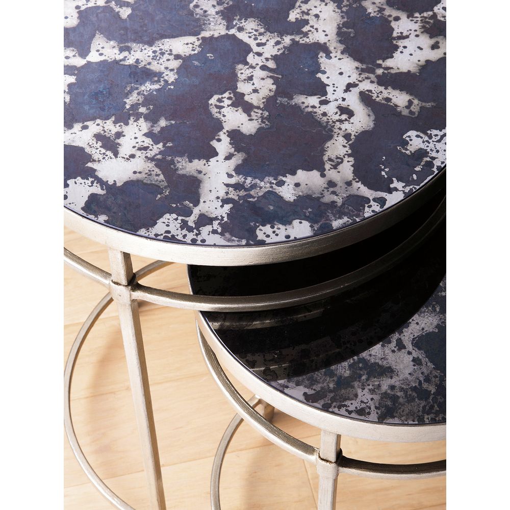 Side Tables Colette Round Nesting Tables - Champagne