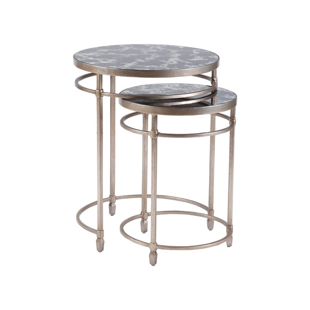Side Tables Colette Round Nesting Tables - Champagne