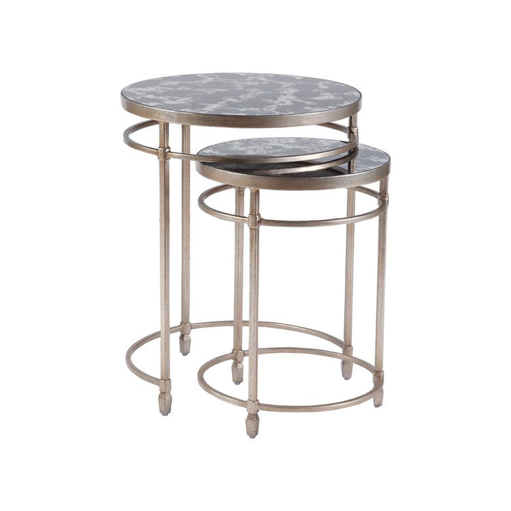 Side Tables Colette Round Nesting Tables - Champagne