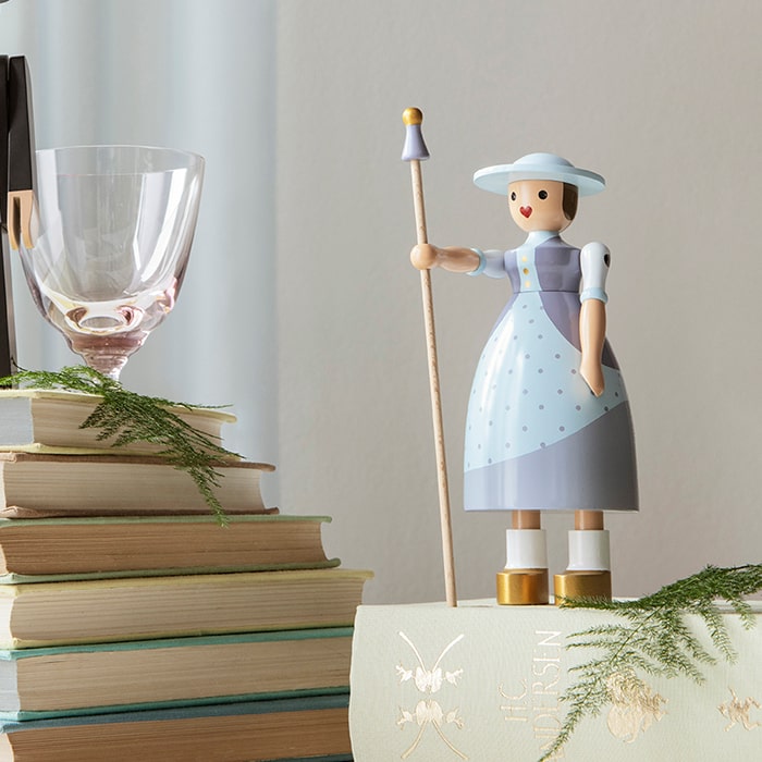 Kay Bojesen Shepherdess, Light Blue, H: 7.9"