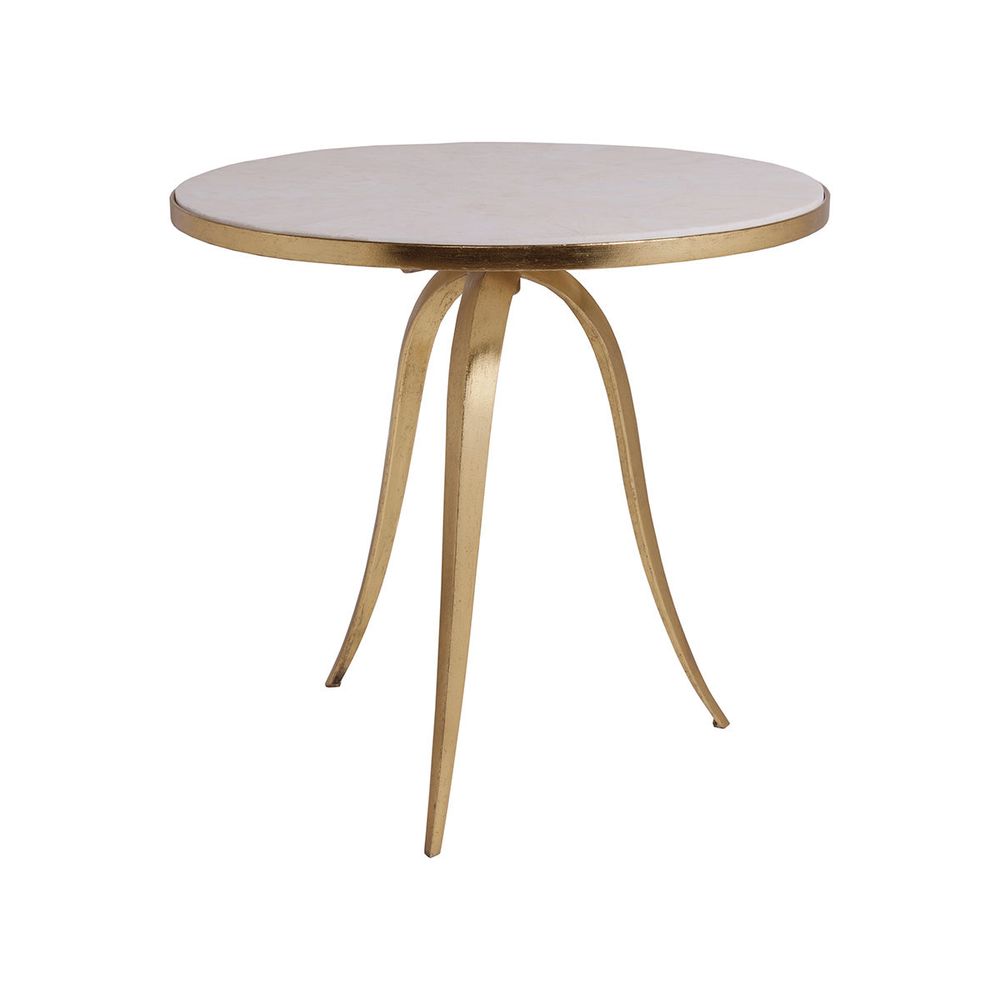 Side Tables Crystal Stone Round End Table - Gold