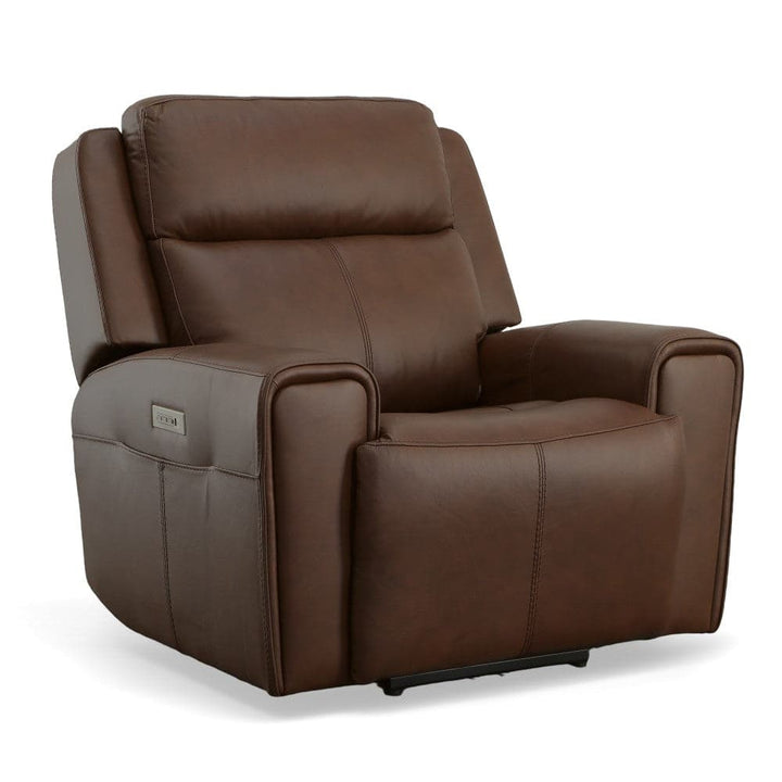 Barnett Leather Power Recliner with Power Headrest & Lumbar-Flexsteel-Flexsteel-1601-50PH-03054-Lounge Chairs03054-4-France and Son