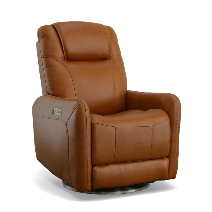 Degree Leather Power Swivel Recliner with Power Headrest-Flexsteel-Flexsteel-1514-52PH-05050-Lounge Chairs05050-5-France and Son