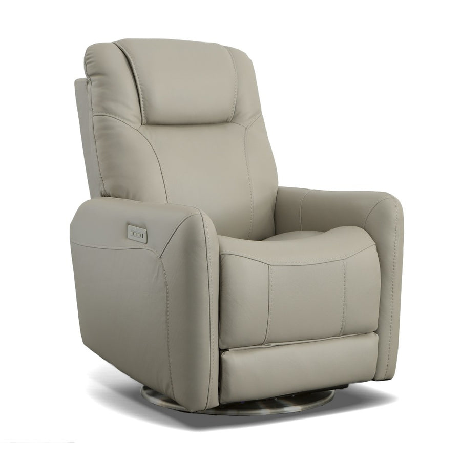 Degree Leather Power Swivel Recliner with Power Headrest-Flexsteel-Flexsteel-1514-52PH-05001-Lounge Chairs05001-1-France and Son