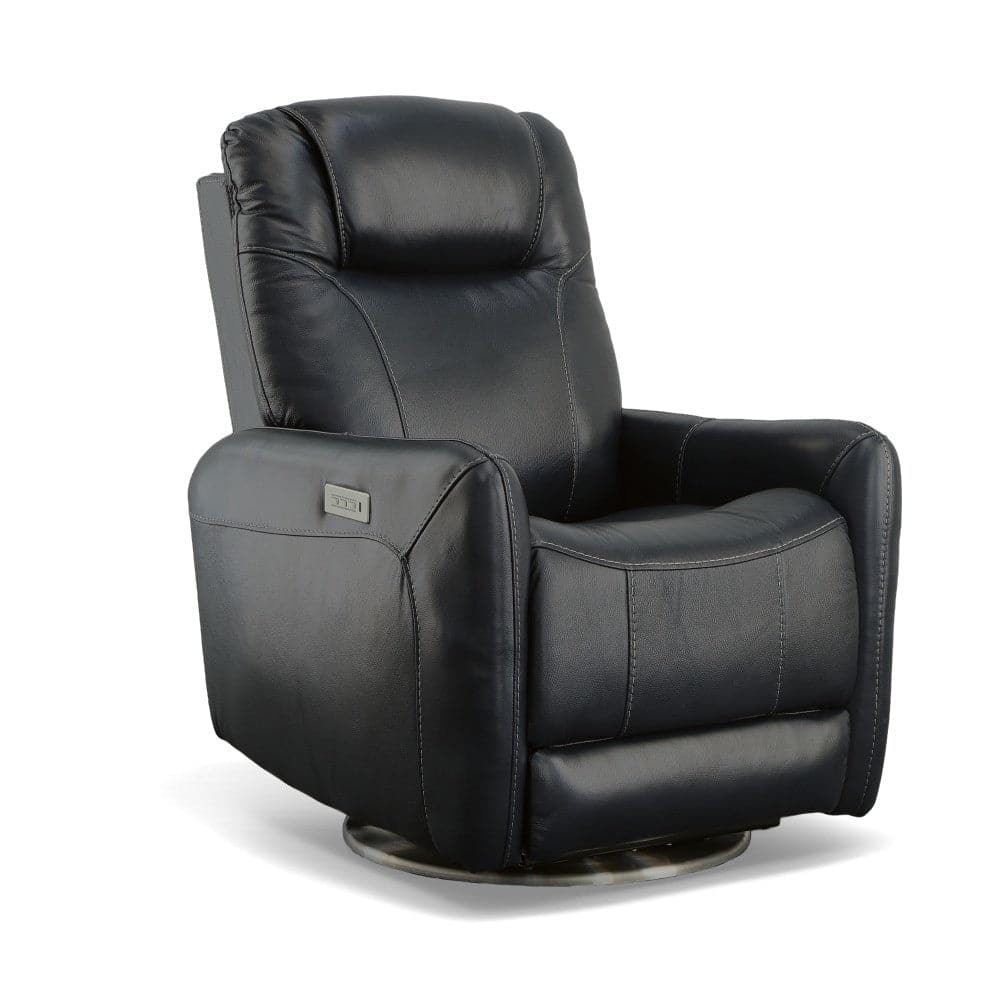 Degree Leather Power Swivel Recliner with Power Headrest-Flexsteel-Flexsteel-1514-52PH-05040-Lounge Chairs05040-3-France and Son