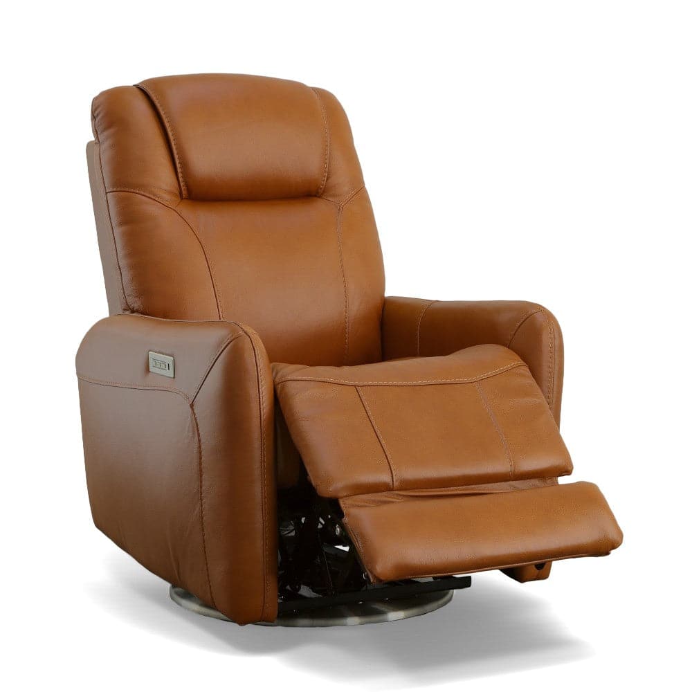Degree Leather Power Swivel Recliner with Power Headrest-Flexsteel-Flexsteel-1514-52PH-05001-Lounge Chairs05001-6-France and Son
