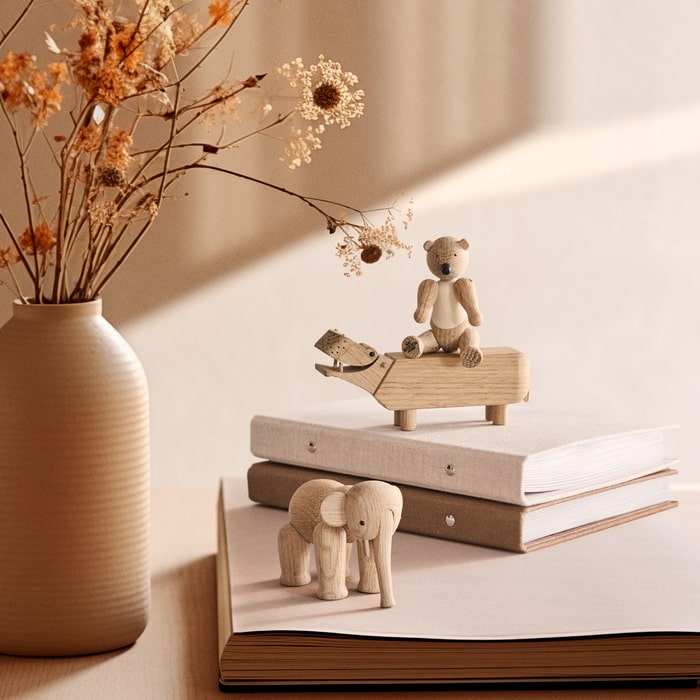 Kay Bojesen Liliput Hippo, Oak, H: 2.4"