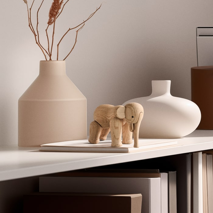 Kay Bojesen Elephant Liliput, Oak, H: 3"