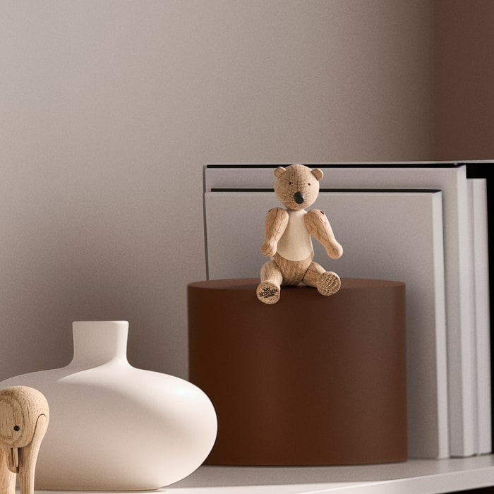Kay Bojesen Liliput Bear, Oak/Maple, H: 3.7"