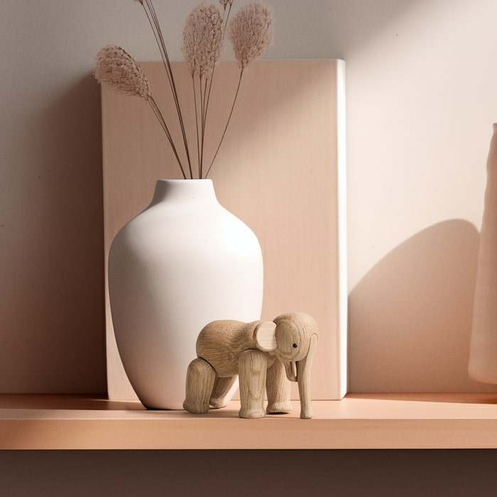 Kay Bojesen Elephant Liliput, Oak, H: 3"