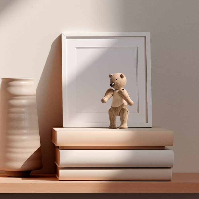 Kay Bojesen Liliput Bear, Oak/Maple, H: 3.7"