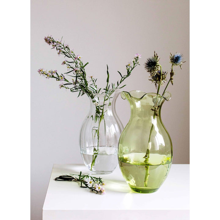 Hibiscus Glass Vertical Fluted Vase