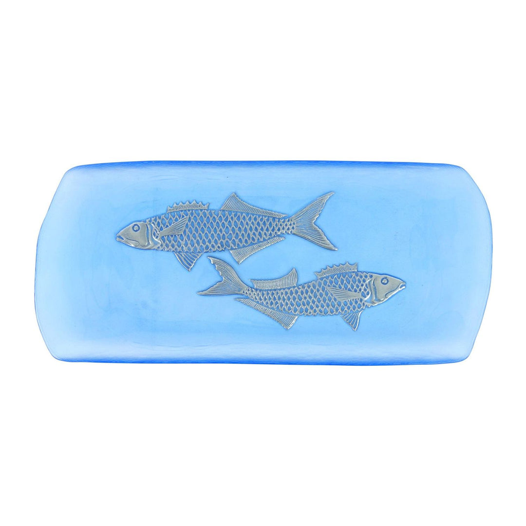 Isola Glass Fish Rectangular Tray - Medium