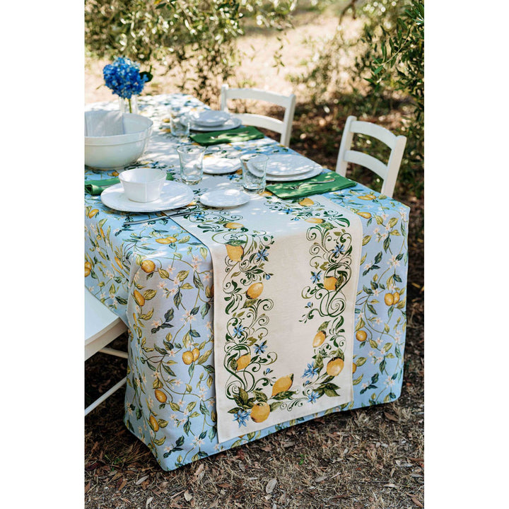 Tavola Lemons Runner with Flowers