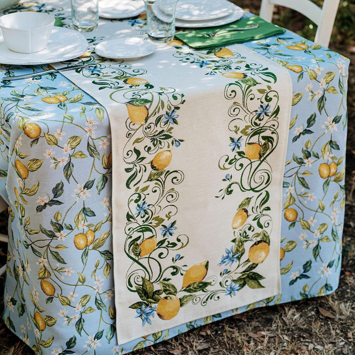 Tavola Lemons Runner with Flowers