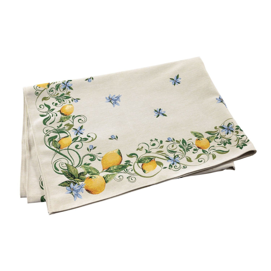 Tavola Lemons Tablecloth with Flowers