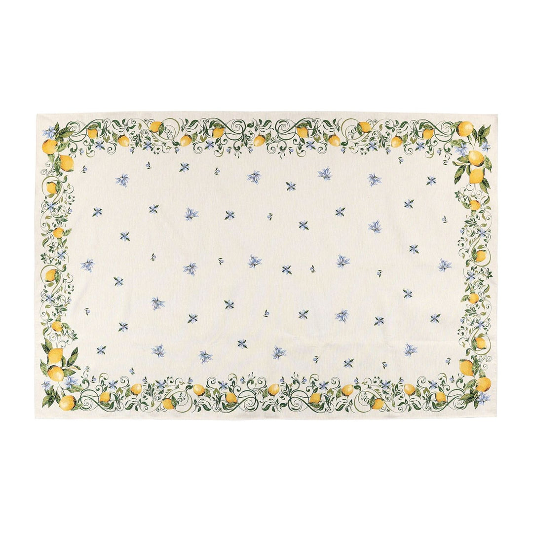 Tavola Lemons Tablecloth with Flowers