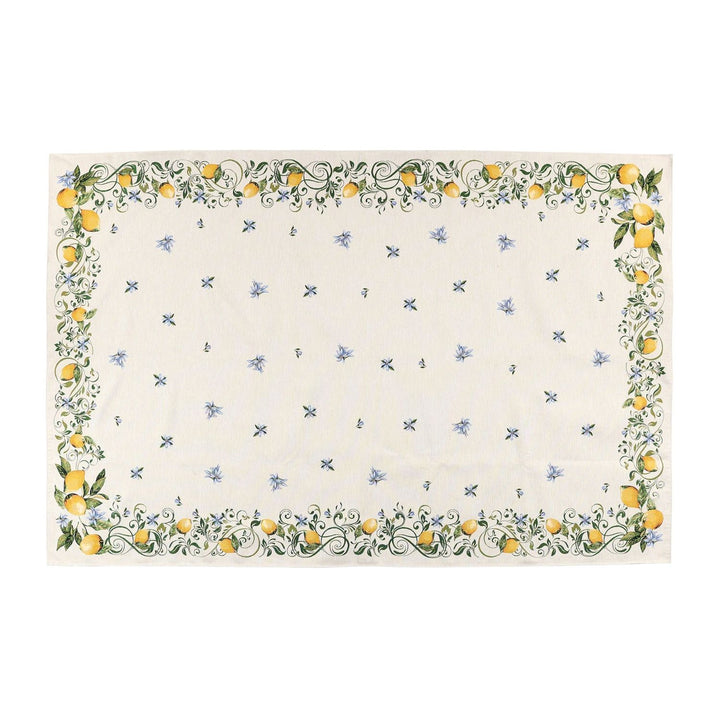Tavola Lemons Tablecloth with Flowers